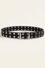 Double Row Star Grommet PU Leather Belt