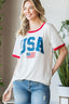 Heimish Full Size USA Contrast Trim Short Sleeve T-Shirt