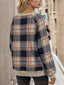 Plaid Round Neck Long Sleeve Sweatshirt