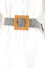 Square Buckle Elastic Braid Belt