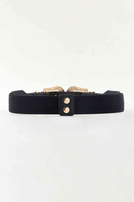 Symmetrical Zinc Alloy Buckle PU Leather Belt