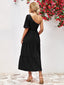 Smocked One-Shoulder Midi Dress
