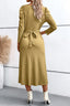 Crisscross Tied Puff Sleeve Dress