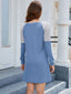 Boat Neck Long Sleeve Mini Dress
