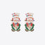 Rhinestone Alloy Santa Earrings