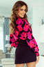Floral Collared Neck Lantern Sleeve Shirt