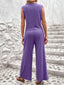 Round Neck Tank and Wide Leg Pants Set