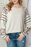 Leopard Round Neck Long Sleeve Top