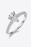 1 Carat Moissanite 925 Sterling Silver Side Stone Ring