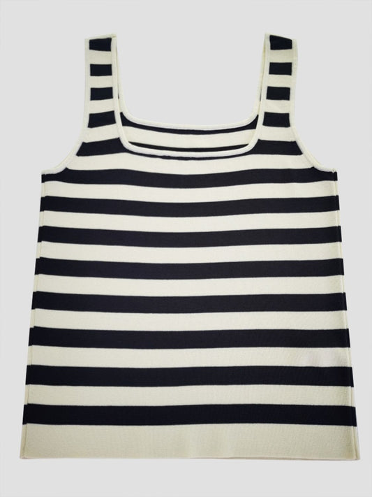 Striped Square Neck Wide Strap Tank