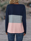 Color Block Notched Neck T-Shirt