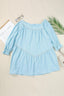 Round Neck Flounce Sleeves Dress