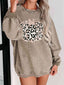 Leopard Pumpkin Graphic Ribbed Sweatshirt