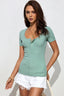Quarter Snap Scoop Neck Short Sleeve T-Shirt