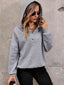 Waffle-Knit Half Button Hoodie