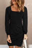 Square Neck Balloon Sleeve Mini Dress
