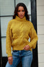 Cable-Knit Turtleneck Long Sleeve Sweater