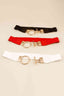 Circle Shape Buckle Zinc Alloy Buckle PU Leather Belt