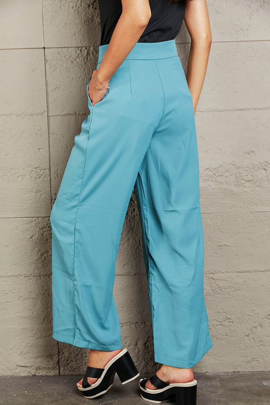 Wide Leg Buttoned Pants