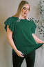 Plus Size Eyelet Round Neck Short Sleeve Blouse