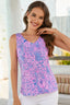 Printed V-Neck Wide Strap Tank
