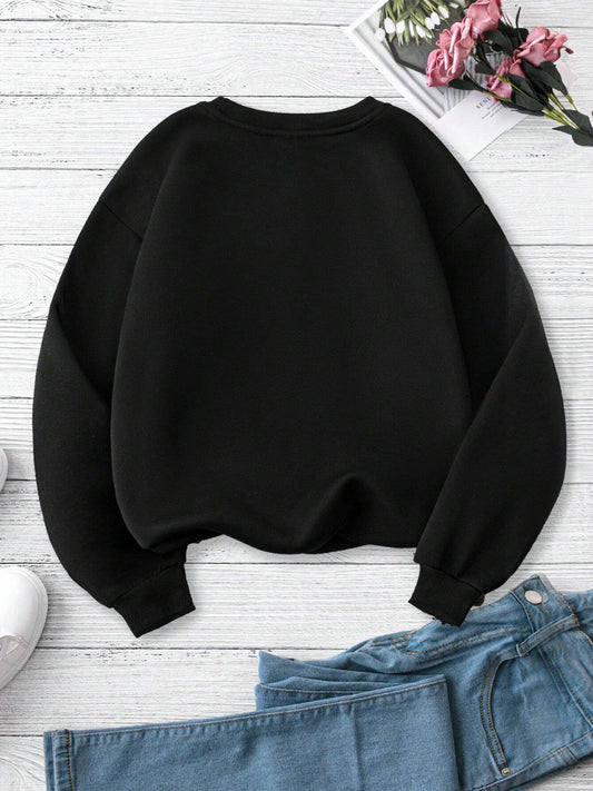 Lucky Clover Round Neck Dropped Shoulder Sweatshirt