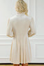 Smocked Mock Neck Lantern Sleeve Mini Dress
