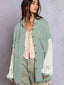 Openwork Collared Neck Button Front Shirt