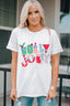 HOLLY JOLLY Round Neck Short Sleeve T-Shirt
