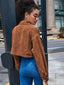 Button Up Pocketed Collared Neck Jacket