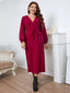 Plus Size Surplice Neck Tie Waist Dress