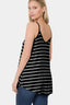 Zenana Striped V-Neck Curved Hem Cami