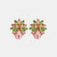 Flower Shape Glass Stone Stud Earrings