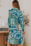Printed Button Up Long Sleeve Shirt Dress