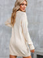 Buttoned Long Sleeve Sweater Dress