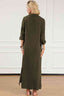 Texture Collared Neck Button Up Slit Shirt Dress