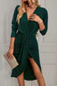 Ruched Surplice Long Sleeve Dress
