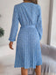 Ditsy Floral Tie Waist Pleated Dress