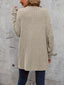 Ribbed Open Front Dropped Shoulder Cardigan