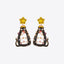 Rhinestone Alloy Cat Earrings