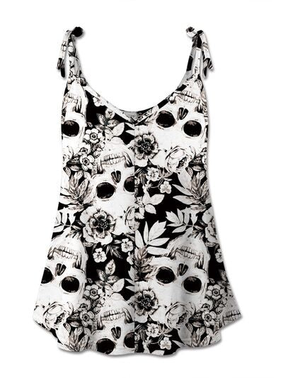 Skull Print Scoop Neck Cami