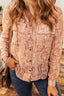 Printed Button Up Collared Neck Shirt with Pockets