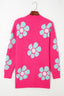 Floral Button-Up V-Neck Cardigan