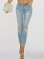 Distressed Skinny Cropped Jeans