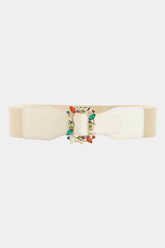 Multicolored Leaf Buckle Elastic Belt