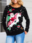 Christmas Round Neck Knit Top