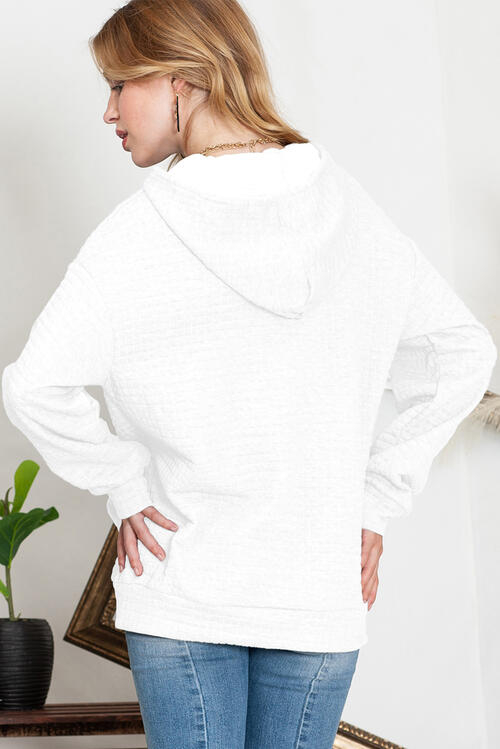 MERRY AND BRIGHT Waffle-Knit Drawstring Hoodie