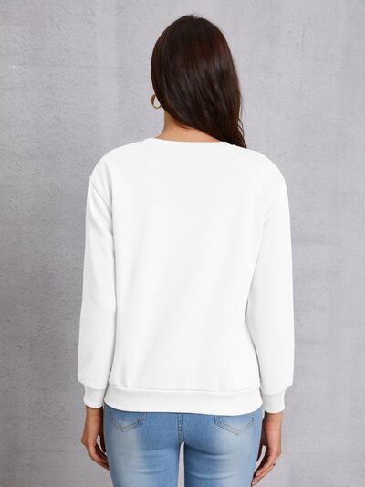 Graphic Round Neck Dropped Shoulder Sweatshirt