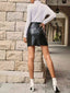 Ruffled PU Mini Skirt