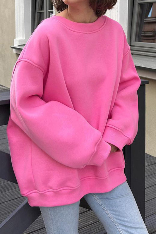 Oversize Round Neck Dropped Shoulder Sweatshirt